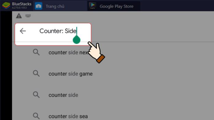 Nhập vào từ khoá Counter: Side và bấm Enter