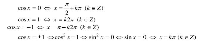 Phương trình cos x = cos α, cos x = a (đặc biệt)